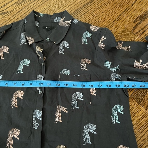 Rails | Gray‎ Button Down Blouse Kathryn Multicolor Bengal Rayon Sz S - Picture 8 of 10